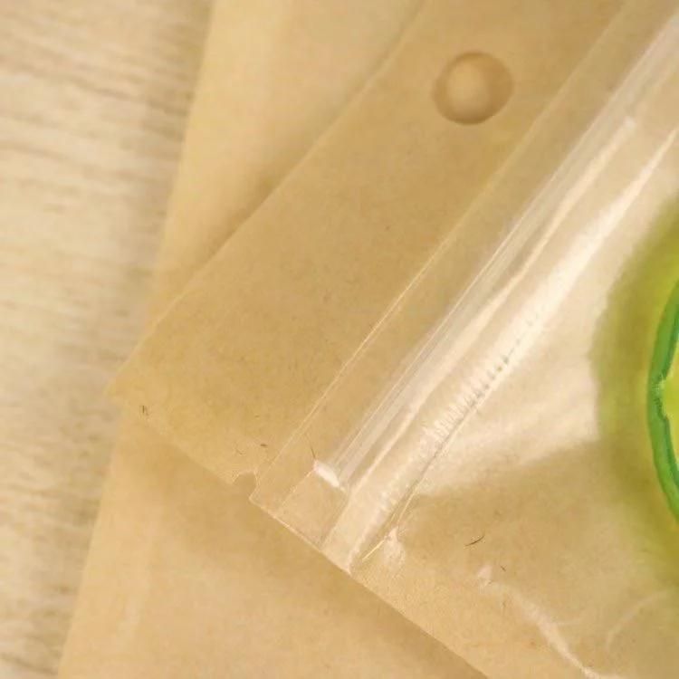 Custom Clear/Kraft Doypack Zipper Bag with Your Logo
