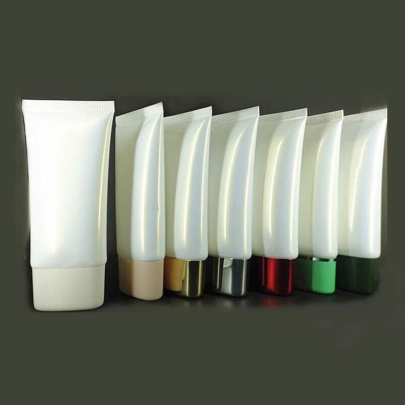 Empty Cosmetic Plastic Tube Facial Cleanser with Clear Cap