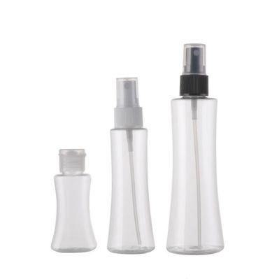 25ml 60ml 120ml Customized Waist Closing Bottle Pet Plastic Bottle with Flip Top Cap or Mist Spray Head