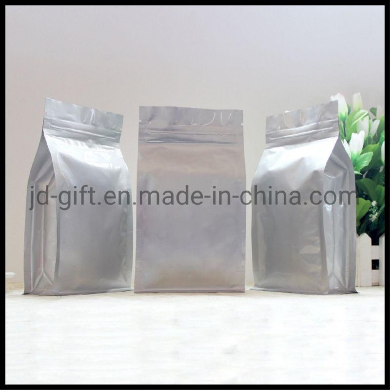 Food Packaging Aluminium Foil Bags Square Bottom Standing up Flexible Packaging Bags with Zip Lock for Quinoa Tea Coffee Cookies Packing