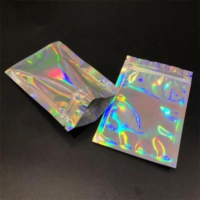 Factory Custom Printed Resealable Clear Transparent Printing Laser Holographic Ziplock Plastic Packaging Bag