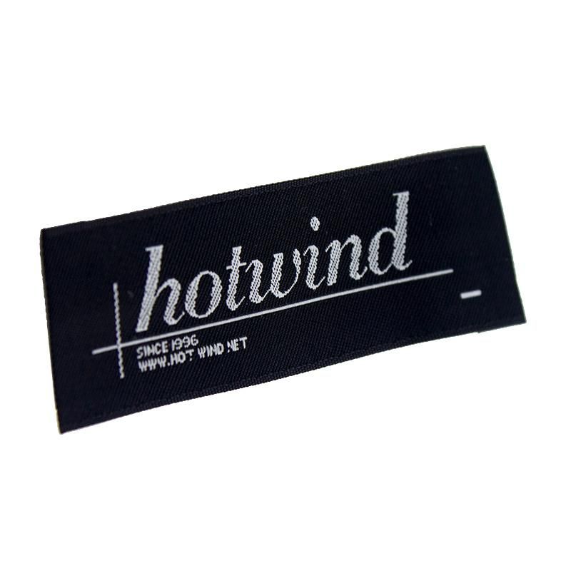 Customized Black End-Fold Woven Neck Label for Clothing