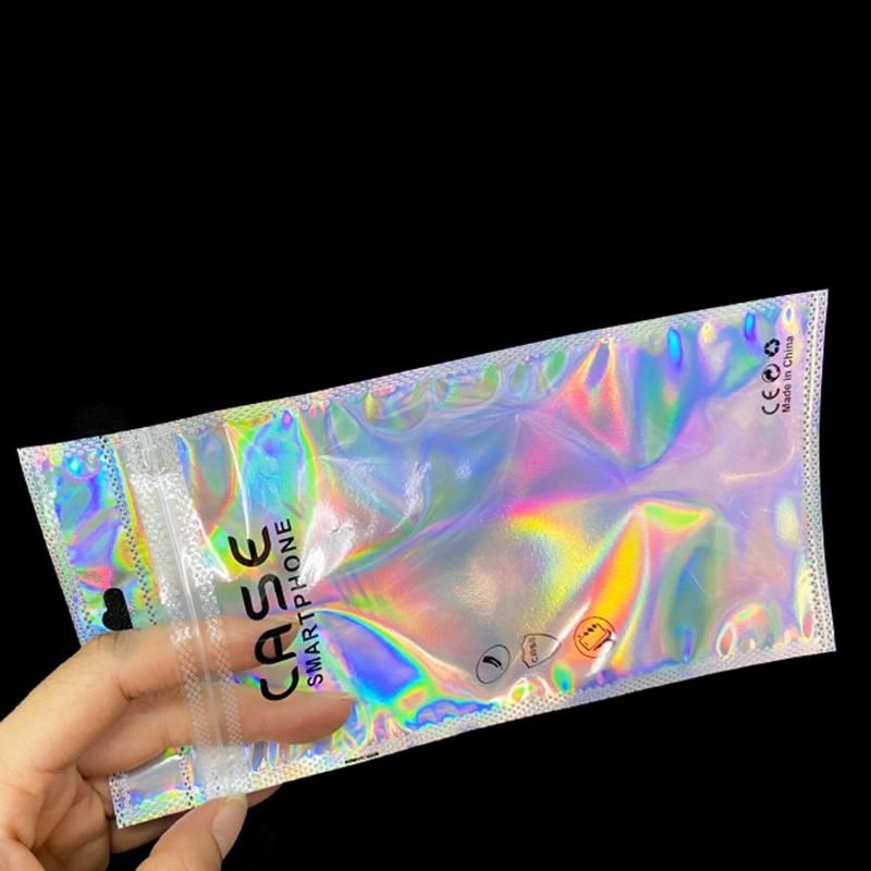 Case Plastic Pouch with Zip Hologram Phone Cover packaging Bags