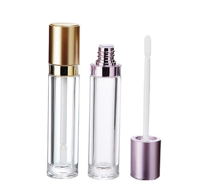 Purple Lipgloss Tube Gold Lip Gloss Container Packaging with Brush