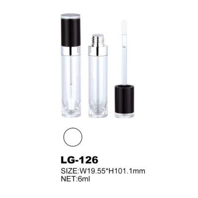 Black Lip Gloss Tube with Brush 6ml Clear Lipgloss Tube