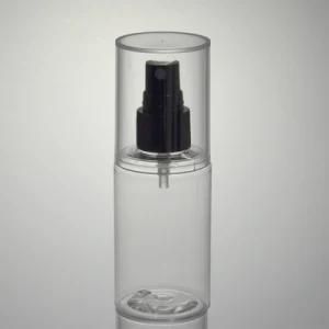 Clear Pet Bottle 60ml Cylinder Shape Cosmetic Bottle with Mist Spray