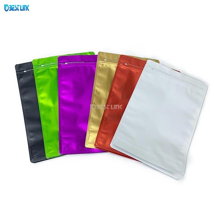 Various Color Customized Size Food Packaging Aluminum Foil Pouch Zip-Lock Stand up Poly Bag with Tear Notch & Side Window