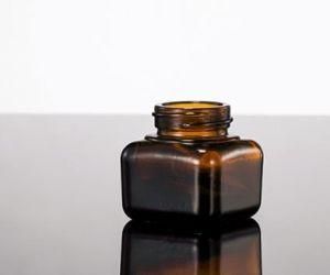 15g Square Glass Eye Cream Jar Brown Color Jar