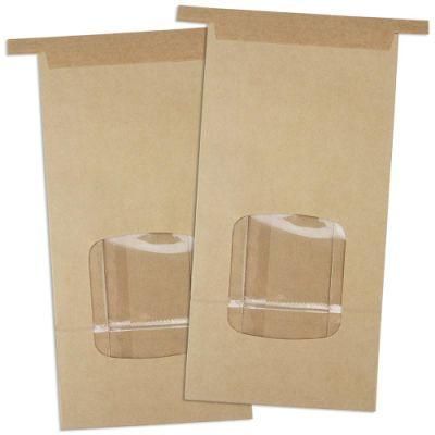 Brown Kraft Paper Bag with Window and Tin Tie Closure