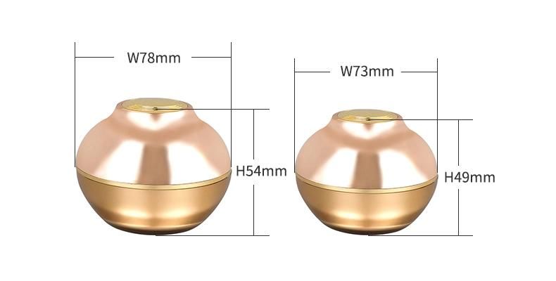 in Stock Luxury Shiny 30g 50g Gold Acrylic Plastic Cream Jar Cosmetics Packaging Containers