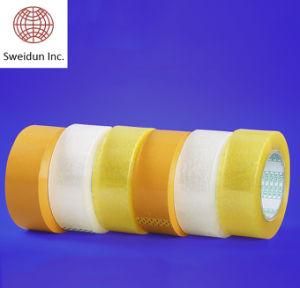 BOPP Transparent Acrylic Adhesive Stationary Carton Shipping Packing Tape (Slight Beige, 6.0cm wide, 150m length)
