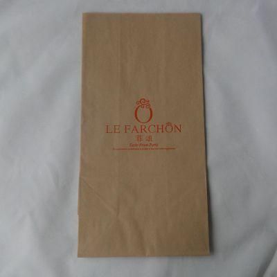 Custom Made Bake Food Brown Kraft Paper Bag Flat Bottom Bag