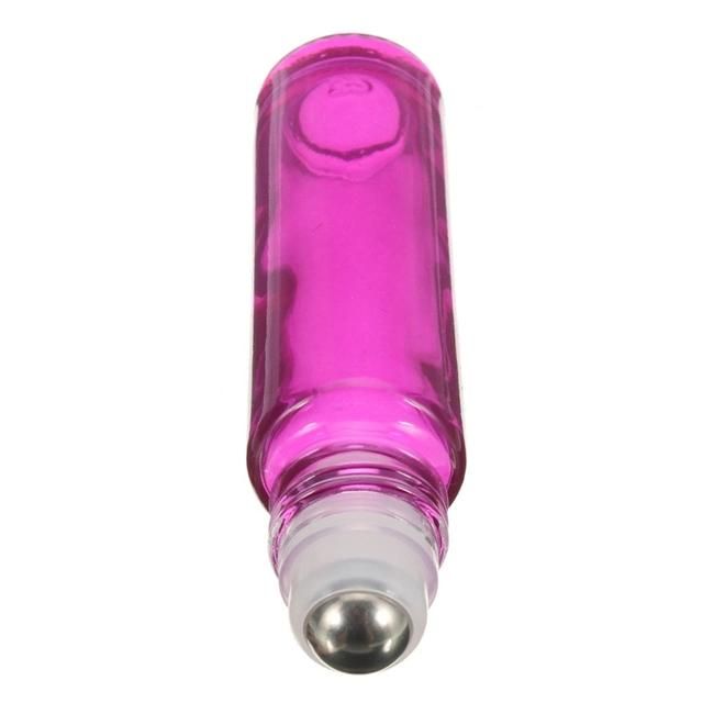 10ml Amber Roll on Glass Vial Bottle with Stainless Steel Roller and Aluminum Cap