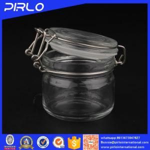 200ml Wholesale Hermetic Airtight Clear Glass Jam Jar with Metal Clip for Facial Mask