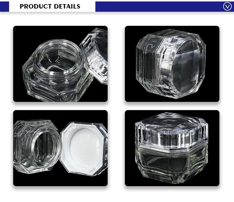 Wholesale Skin Care Packaging 20g 50g Transparent Luxury Glass Cream Jar