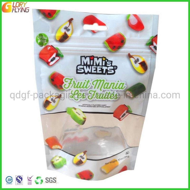 Plastic Food Packaging with Window for Packing Chinese Dates, Fruit and Foods/Stand up Pouch with Zipper