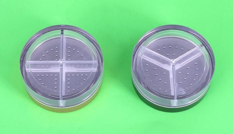 High-Grade Golden Cap Round Loose Powder Eyeshadow Case for Cosmetic Packaging