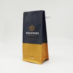 Custom Printed Black 1kg Flat Bottom Coffee Bean Bags with Valve and Zipper