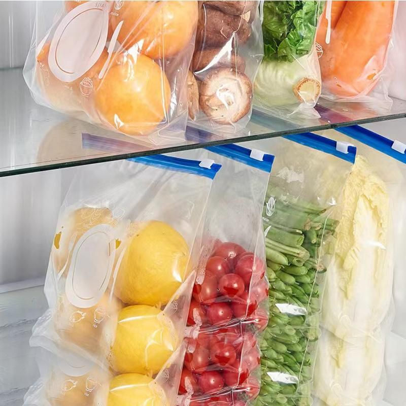 Single/Double Zipper Food Bag Plastic Slider Bag Veggies Frozen Accessory Cosmetic Ziplock Bag Zipper Bag