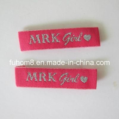 Silver Metallic Thread Woven Tag for Garment