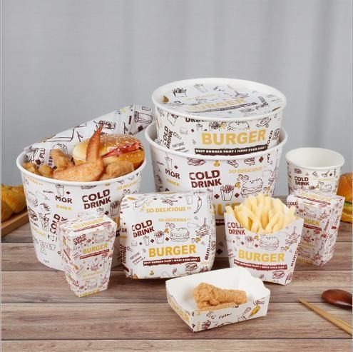 Wholesale Custom Burger Fried Chip Chicken French Fries Donut Pastry Bakery Lunch Takeaway Fast Food Packaging Hamburger Take Away out Snack Paper Meal Bag Box