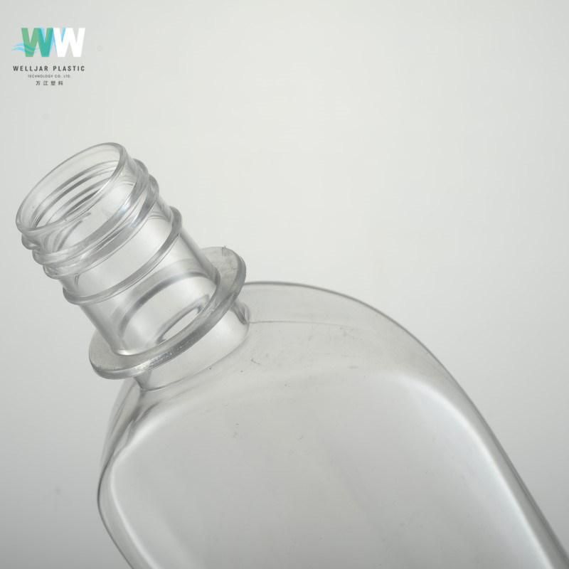 200ml Pet Transparent Flat Bottle with Screw Cap