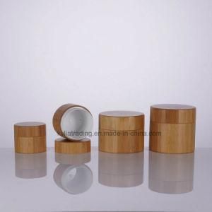 Cosmetic Packaging Bamboo Cream Jar with Plastic Inner Bottles