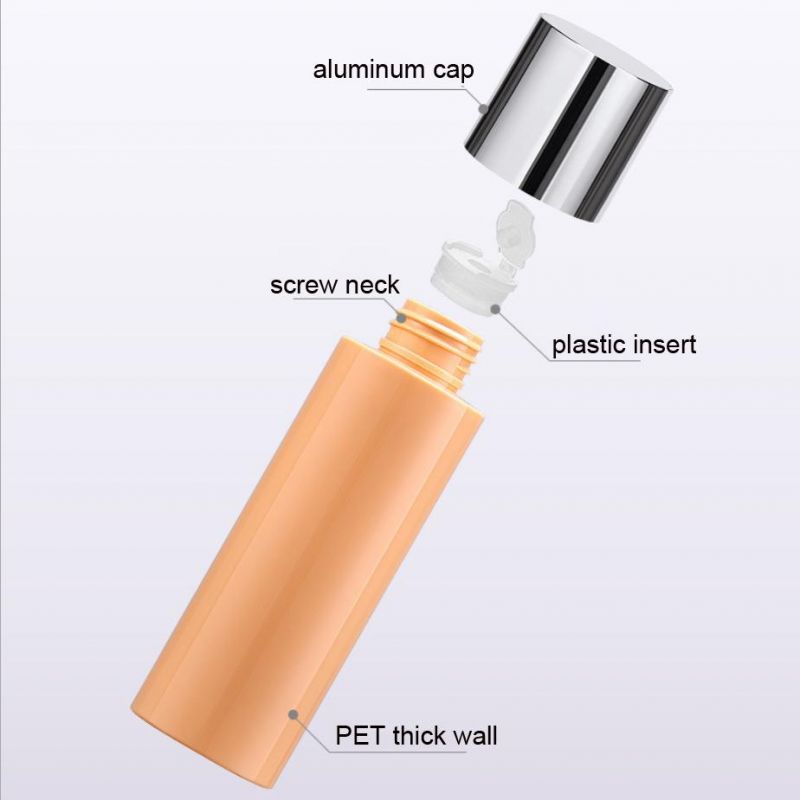 High Quality Cosmetic Packaging 100ml 120ml Orange Color Pet Plastic Container Perfume/Lotion/Serum/Cream/Spray Bottle