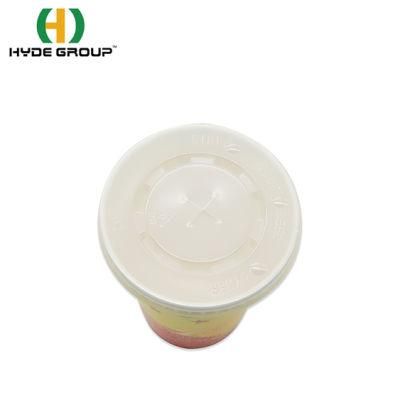 Cold Drinking Cup Lids Flat Surface with Straw in