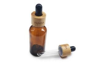 Cosmetic Bamboo Glass Dropper Bottle