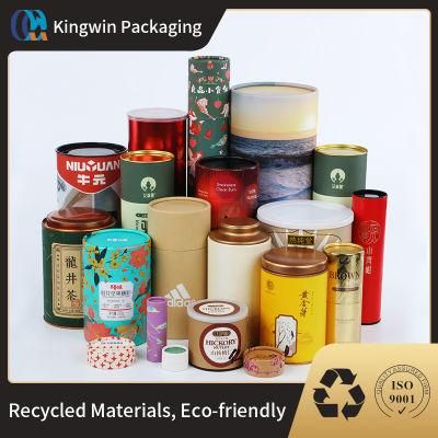 Custom Printed Creative Round Kraft Paper Tube Packaging for Food Packaging