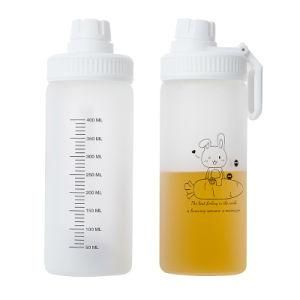 Customized Drinking Bottles 500ml Portable Glass Bottles Frosted with Straw for Children Hot Sale in School