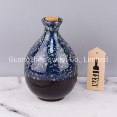 Luxury Custom Print Color Empty Gin Rum Brand Ceramic Bottle