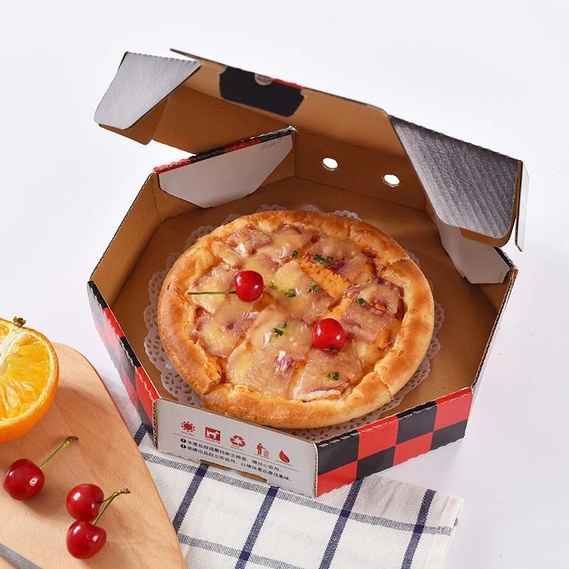 14" Kraft Paper Corrugated Pizza Boxes Take out Containers