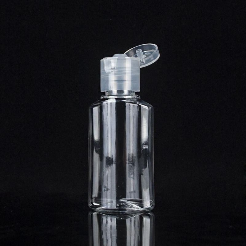 High Quality 60ml Transparent Pet Hand Sanitizer Bottle with Flip Cap