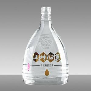500ml 700ml 750ml Round Shape Gold Stamping Tequila Glass Bottle with Polymer Cork Crown Cap for Liquor Beverage
