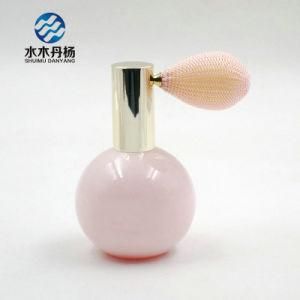 Round Ball Shaped 100ml Pink Empty Perfume Bottle with Air Bag Sprayer