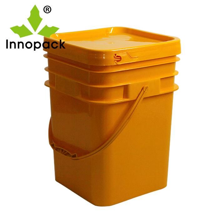 Cheap White 20 Liter Plastic Square Bucket with Handle