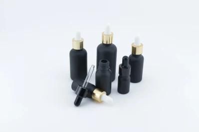 Matte Black Glass Dropper Bottles for Perfume Essential Oil