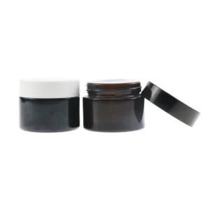 Wholesale Cosmetics Packaging Matt Black PETG Plastic Jar with Black Lid for Body Cream/Scrub/Hair 1.5oz 50g 100g