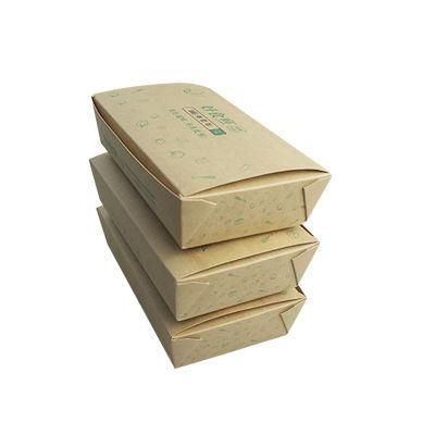 Custom Takeaway Lunch Food Packaging Natural Kraft Cardboard Paper Box with Brand Logo