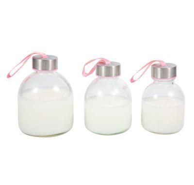250ml 350ml 500ml Round Ball Shape Lovely Beverage Glass Bottle with Lid