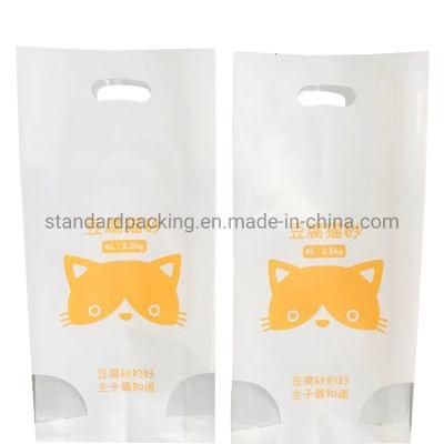 Polyethylene Plastic Bioderadable Cat Litter/Pet Food Closed Bottom Packaging Bag with Clear Window
