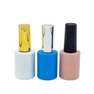 Empty Clear Glass Bottle Nail Polish with Brush with Black Plastic Cap