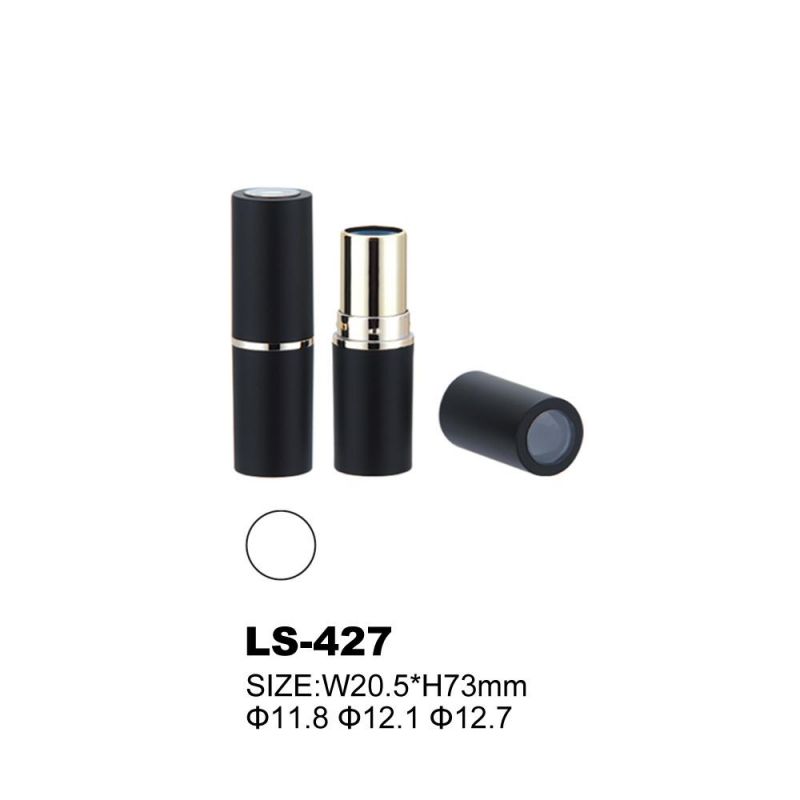 Round Lipstick Empty Plastic Lipstick Container Black Lipstick Packaging for Makeup