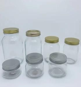 China Factory Direct Sale Glassware Wholesale Custom Glass Bottle Tea Coffee Sugar Glass Mason Jar with Canning Lid