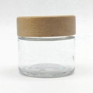 3oz 4oz Glass Bottle with Child Resistant Wooden Lid