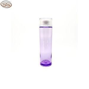 120ml Cylinder Skin Care Toner Thick Bottom Round Pet Plastic Bottle with Screw Double Cap