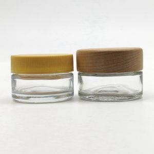 1oz 2oz 3oz 4oz Clear Round Glass Jar with Child Resistant Lid for Hemp and Cosmetics