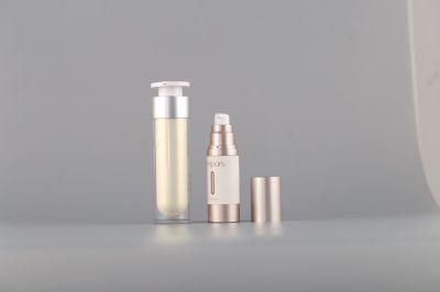 Luxury Silver 15ml 30ml 50ml Cosmetic Skincare Packaging Lotion Pump Airless Bottle
